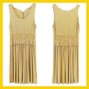 A Loves A Golden Apple Marigold Smocked Striped Sleeveless Stretch Dress